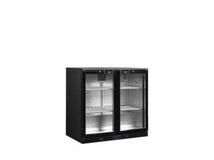 TEFCOLD DB201H – Prosklený minibar, 2-křídlové dveře, 182 l, černý