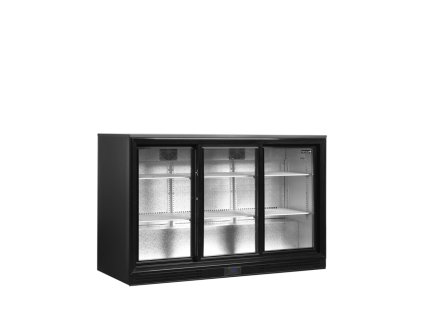 TEFCOLD DB301S-3 – Prosklený minibar, 3-posuvné dveře, 278 l, černý