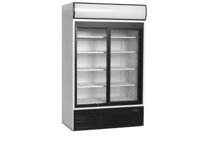 TEFCOLD FSC 1200 S – Chladicí vitrína s prosklenými posuvnými dveřmi, bílá (645 l)