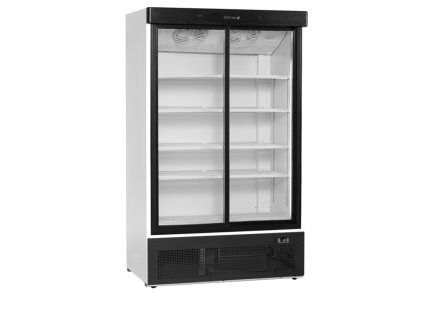 TEFCOLD FS 1202 S – Prosklená lednice, 2-posuvné dveře, 660 l, bílá