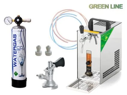 Kompletní sestava: Lindr PYGMY 25 NEW Green Line s narážečem PLOCHÝ, CO₂ mini