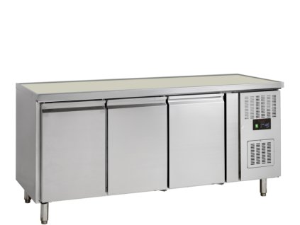 TEFCOLD GC73 – Chladicí stůl, 3-dveřový, bez desky, 402 l, nerezový