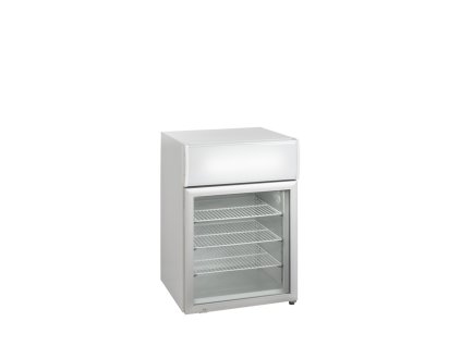 TEFCOLD UF 100 GCP – Mrazicí vitrína, stolní, statické chlazení, s reklamním panelem, 113 l, bílá