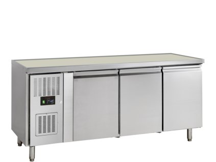 TEFCOLD GF73 LEFT - Třídveřový nerezový mrazicí stůl bez pracovní desky (358 l)