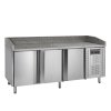 TEFCOLD PT 1300 - Třídveřový nerezový chladicí pizza stůl se zásuvy na plechy (565 l)