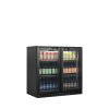 TEFCOLD BA21H – Prosklený minibar, 2-křídlové dveře, 188 l, černý