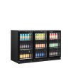 TEFCOLD DB301H-3 – Prosklený minibar s 3 posuvnými dveřmi, černý (278 l)