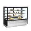TEFCOLD LPD 1503 F Black – Cukrářská chladicí vitrína, hranatá, šířka 150 cm, nerezová