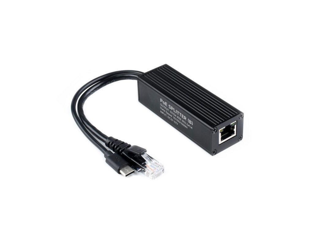Industrial Gigabit PoE Splitter, options for 5V 5A Type-C / DC Power Output Port, Onboard MPS Contro