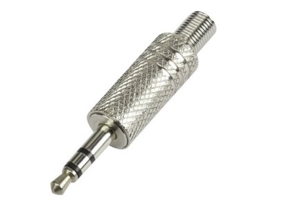 Konektor jack 3,5mm vidlica na kábel silver s pružinou