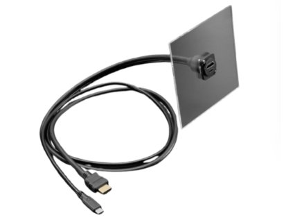 Dual Panel Mount Extension Cable with HDMI / DVI and USB Type-C - 1 meter long