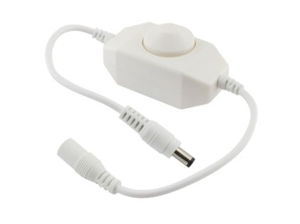 Stmievač pre LED pásky manuálne, 6A, 12/24V, biely s konektormi DC 5,5/2,1