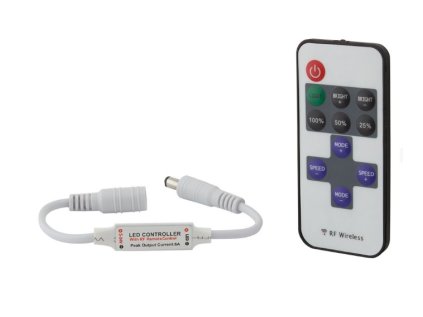 Ovládač pre LED pásiky s DO (RF), 6A, 12/24V, s konektormi DC 5,5/2,1