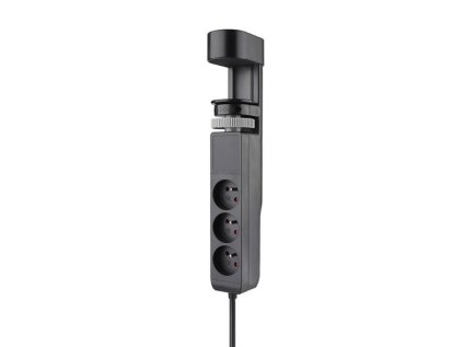 Prenosna stolna zásuvka 2m, čierna, USB rýchlonabíjačka 20W