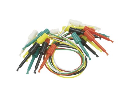 Meracie káble - sada [krokosvorky - krokosvorky] 0.28 m čierna, červená, zelená, žltá, biela 1 sada