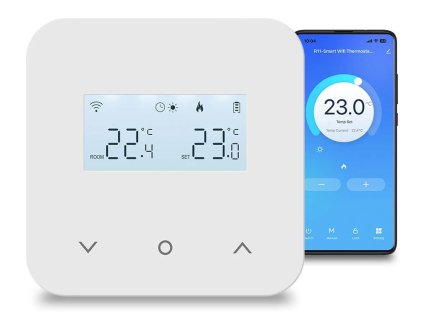 SMART termostat programovateľný týždenný HT015W-NC 3A s batériovým napájaním a bezpotenciálovým kont