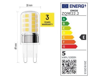 LED žiarovka JC G9 4,2W teplá biela   2ks