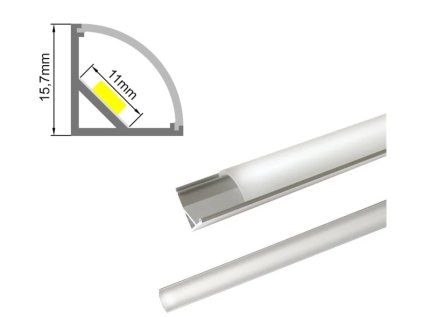 AL profil AC2 nový pre LED pásiky, rohový, s vypouklým plexi, 2m