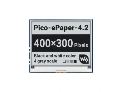 4.2inch E-Paper E-Ink Display Module for Raspberry Pi Pico, 400×300, Black / White, 4 Grayscale, SPI