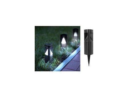 LED solárna lampa v tvare trojuholníka, čierna, plastová