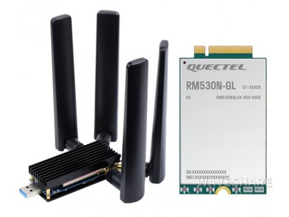 5G DONGLE Module, quad antennas, USB3.1 port, Aluminum Alloy Heatsink, With RM530N-GL