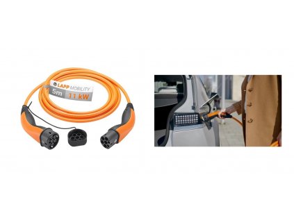 Kábel nabíjací LAPP 61785 typ 2 11kW 20A 3 fázy 5m pre elektromobil