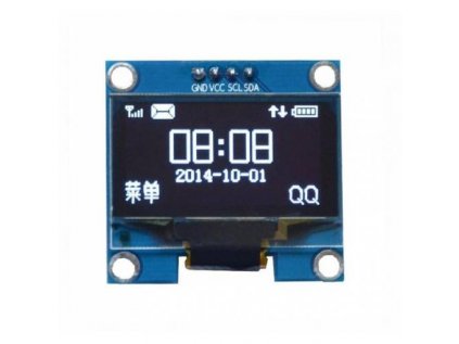 1,3 "palcový I2C IIC OLED LCD modul, 4 piny (s VCC GND) biely