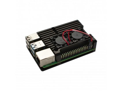 Chladiaca sada s ventilátormi pre Raspberry Pi 4B, čierna
