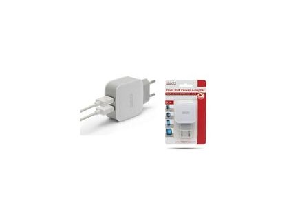 Adapter 2xUSB sieťový 5V1A a 2,1A biely