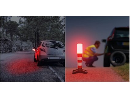 Výstražná lampa - magnetická - 6 červených LED - na batérie