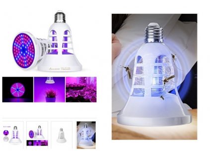 BASIC LED GROW žiarovka na rastliny 8W s lapačom Dopredaj !!!