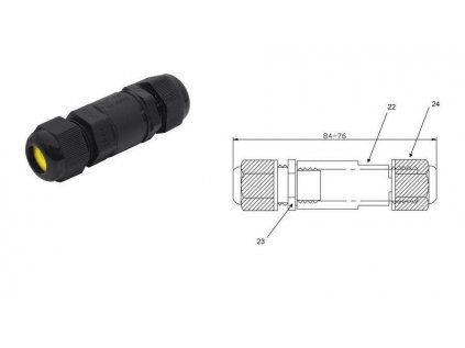 Vode odolná spojka IP68, 0,5 - 2,5 mm2