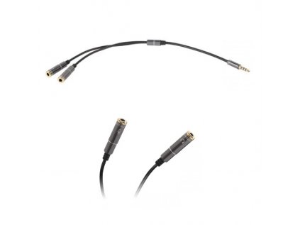 Kábel LCH JACK 3.5 konektor 4 pin/2xJACK 3.5 zdierka stereo