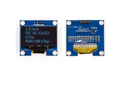 1,3 "palcový I2C IIC OLED LCD modul, 4 piny (s VCC GND) modrý