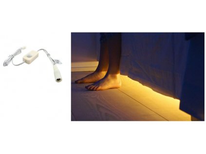 Spínač pre LED pásky s PIR (30sec.), 3A, 12V, s konektory DC 5,5/2,1mm