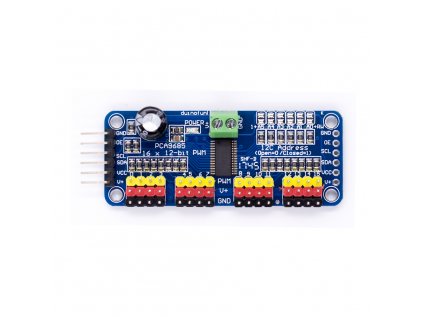 16-kanálový 12-bitový ovládač PWM / servomotora - rozhranie I2C - PCA9685 pre Arduino