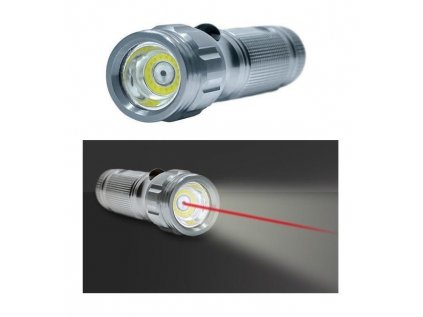 Svietidlo LED 3W COB+ infra laser, strieborná 3xAA