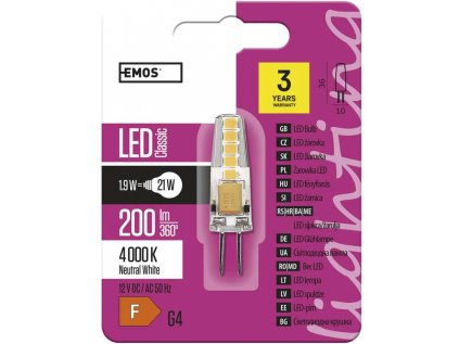 LED žiarovka Classic JC / G4 / 1,9 W (21 W) / 200 lm / neutrálna biela