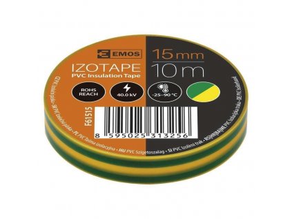 Izolačná páska PVC 15mm/10m zeleno-žltá
