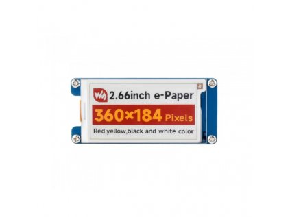 2.66inch e-Paper Module (G), 360x184, Red/Yellow/Black/White, SPI Interface