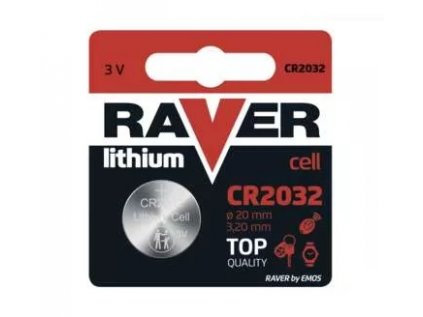 Lítiová gombíková batéria RAVER CR2032