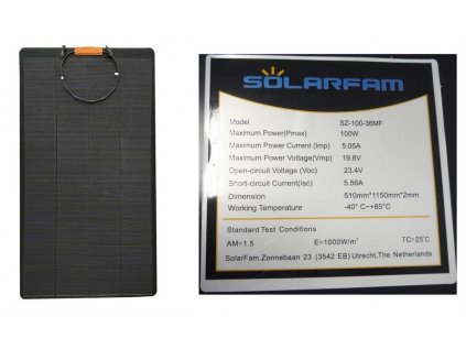 Fotovoltaický solárny panel 12V/100W, SZ-100-36MF, flexibilný