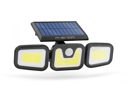 Solárny reflektor s pohybovým senzorom - páčkový, otáčateľný - 3 COB LED
