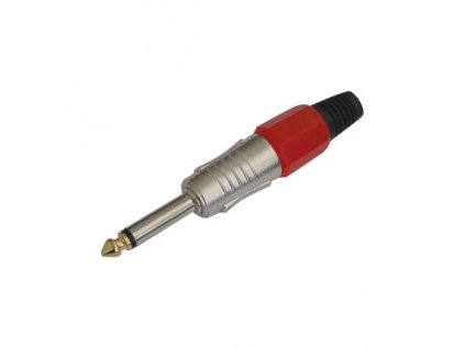 Konektor Jack 6.3 mono kov HQ červený