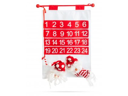 3D Adventný kalendár - mikuláš, snehuliak - 50 x 39 cm