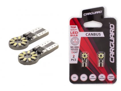 LED žiarovka - CAN126 - T10 (W5W) - 180 lm - can-bus - SMD 3W - 2 ks / balenie