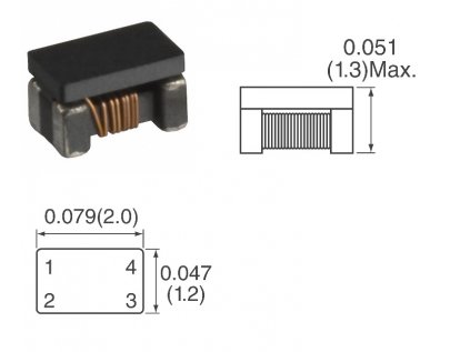 ACM2012-900-2P-T001  Tlmivka 680 Ohm  0,4A 50V