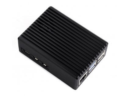 Aluminum Stripe Grooved Case For Raspberry Pi 5, Built-In Cooling Fan And Heatsink Pillars