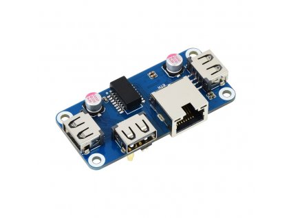 Ethernet / USB HUB HAT (B) for Raspberry Pi Series, 1x RJ45, 3x USB 2.0