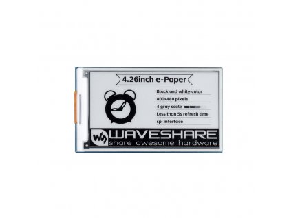 4.26inch e-Paper display HAT, 800x480, Black/White, SPI Interface